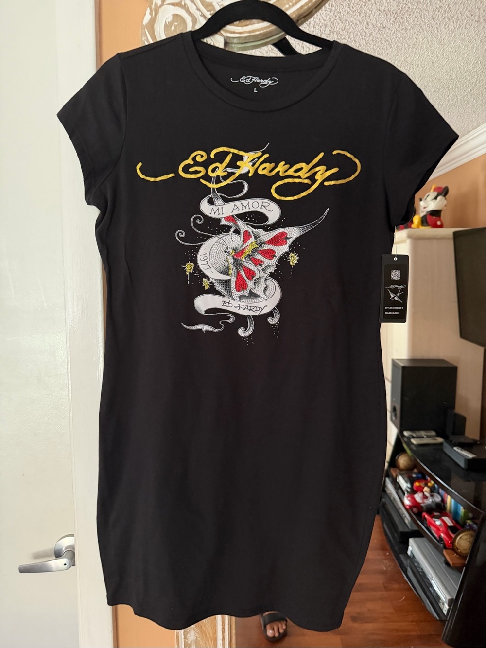 NEW Ed Hardy Black Tee Dress